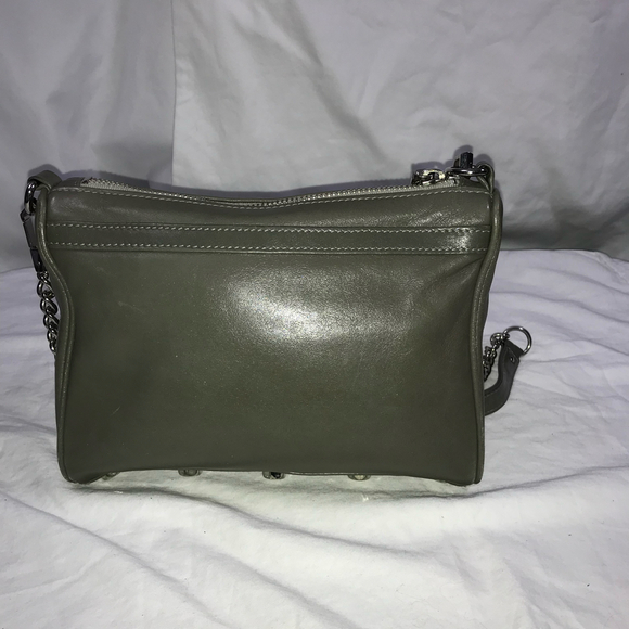 REBECCA MINKOFF Mini M.A.C Gray Leather Chain Strap Crossbody - Picture 2 of 9